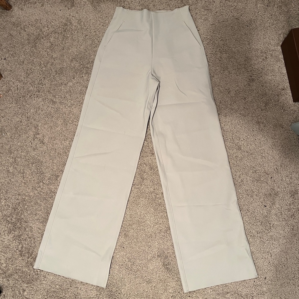 Maria Pinto Taupe Teal High Rise Wide Leg Pant size 6